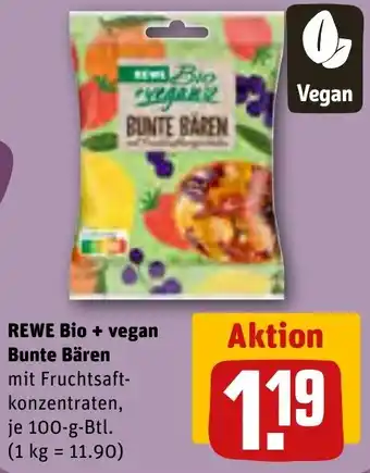 REWE REWE Bio + vegan Bunte Bären 100 g Btl. Angebot