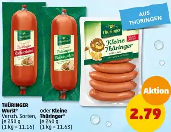 PENNY THÜRINGER Wurst 250 g oder Kleine Thüringer 240 g Angebot