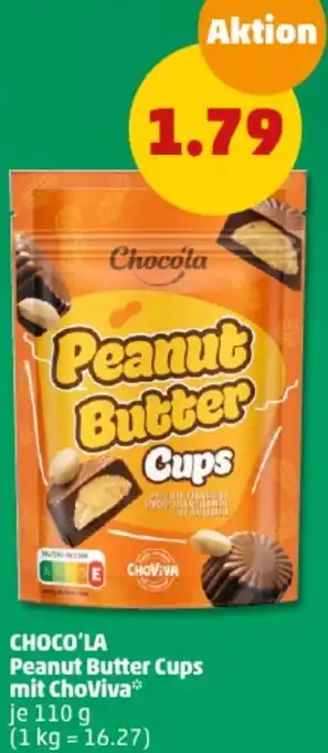 PENNY CHOCO'LA Peanut Butter Cups mit ChoViva 110 g Angebot