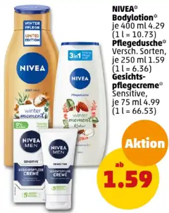 PENNY NIVEA Bodylotion 400 ml, Pflegedusche 250 ml oder Gesichtspflegecreme 75 ml Angebot