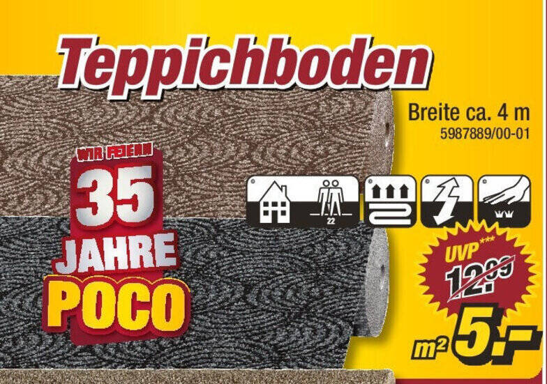 Teppichboden Breite ca. 4 m Angebot bei Poco