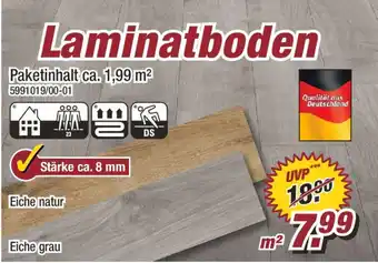 Poco Laminatboden Paketinhalt ca. 1,99 m² Angebot