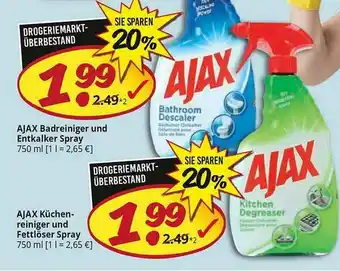 PicksRaus Ajax Badreiniger Und Entkalker Spray Oder Küchenreiniger Und Fettlöser Spray Angebot