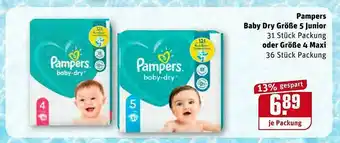 REWE Kaufpark Pampers Baby Dry Größe 5 Junior Oder Größe 4 Maxi Angebot