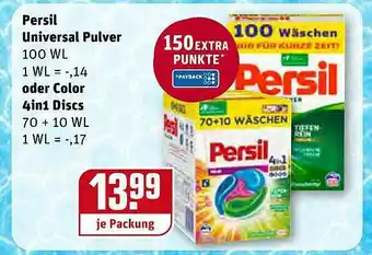 REWE Kaufpark Persil Universal Pulver Oder Color 4in1 Discs Angebot