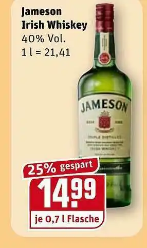 REWE Kaufpark Jameson Irish Whiskey Angebot