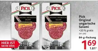 Selgros Pick Original ungarische Salami 84-g-Packung Angebot