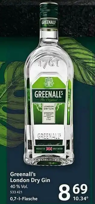 Selgros Greenall's London Dry Gin Angebot