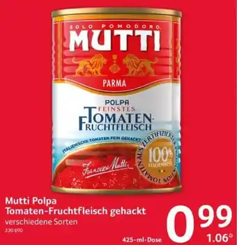 Selgros Mutti Polpa Tomaten-Fruchtfleisch gehackt Angebot