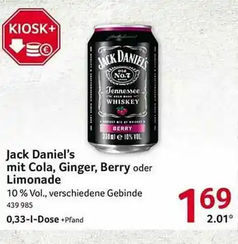 Selgros Jack Daniel's Mit Cola, Ginger, Berry Oder Limonade Angebot