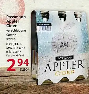 Selgros Possmann äppler Cider Angebot