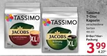 Selgros Tassimo T-Disc Kapseln verschiedene Sorten 480 253 8+8er/16er-Packung Angebot