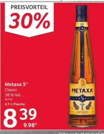 Selgros Metaxa 5* Classic 38 % Vol. 700ml Angebot