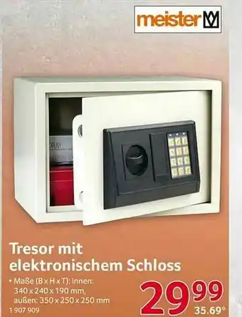 Selgros Meister Tresor Mit Elektronisches Schloss Angebot