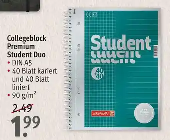 Rossmann Brunnen collegeblock premium student duo Angebot