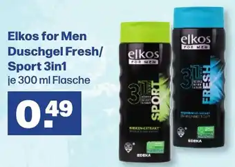 Handelshof Elkos for Men Duschgel Fresh/ Sport 3in1 je 300 ml Flasche Angebot