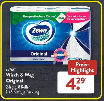 Aldi Süd ZEWA Wisch & Weg Original 2-lagig Angebot