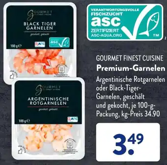 Aldi Süd GOURMET FINEST CUISINE Premium-Garnelen 100 g Packung Angebot