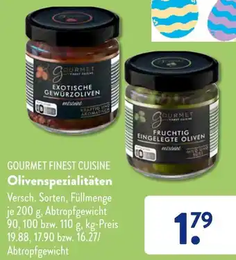 Aldi Süd GOURMET FINEST CUISINE Olivenspezialitäten 200 g Angebot