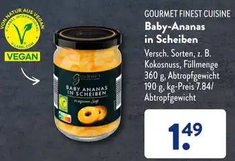 Aldi Süd GOURMET FINEST CUISINE Baby-Ananas in Scheiben 360 g Angebot