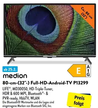Aldi Süd Medion 80 cm (32") Full-HD Android-TV P13299 Angebot