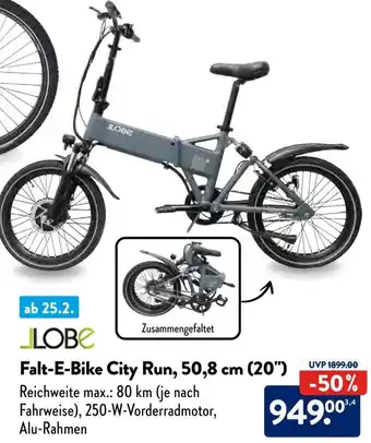 Aldi Süd JLOBE Falt-E-Bike City Run, 50,8 cm (20") Angebot