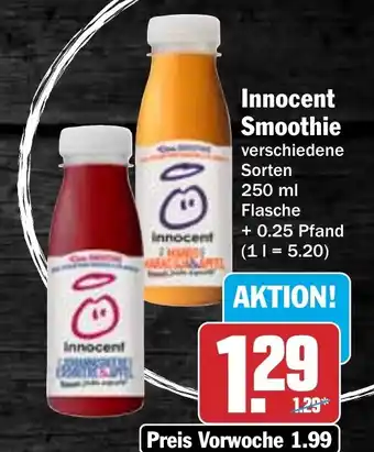 AEZ Innocent Smoothie verschiedene Sorten 250 ml Flasche + 0.25 Pfand (11= 5.20) Angebot