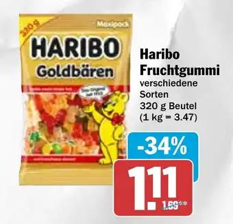 AEZ Fruchtgummi Haribo 320 g Beutel Angebot