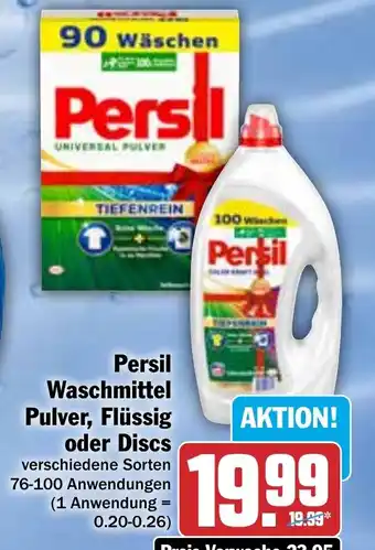 AEZ Persil Waschmittel Pulver, Flüssig oder Discs 76-100 Angebot