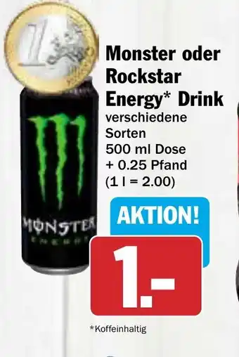 AEZ Monster oder Rockstar Energy Drink 500ml dose Angebot