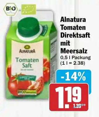 AEZ Alnatura Tomaten Direktsaft mit Meersalz 0,5 1 Packung Angebot