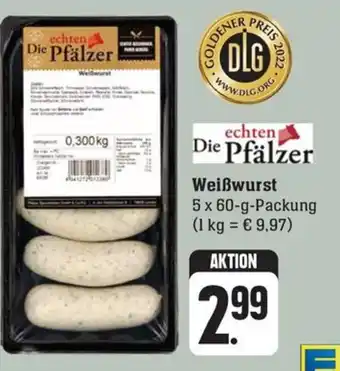 SBK Weißwurst 5x60 g Packung Angebot