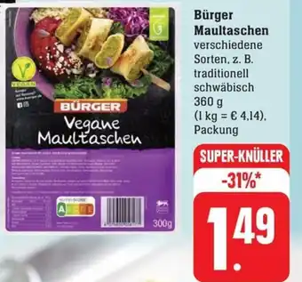 SBK Bürger Maultaschen 350 g Angebot