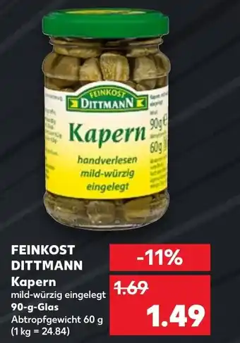 Kaufland FEINKOST DITTMANN Kapern 90g Angebot