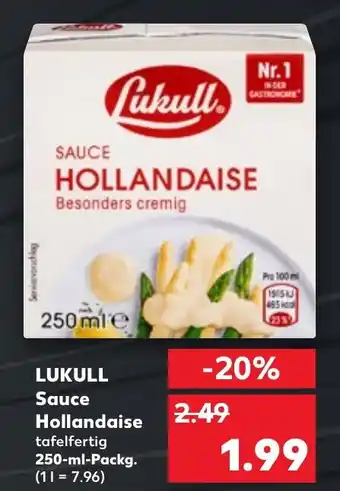 Kaufland LUKULL Sauce Hollandaise tafelfertig 250-ml-Packg. Angebot