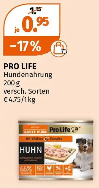 Müller PRO LIFE Hundenahrung 200 g Angebot