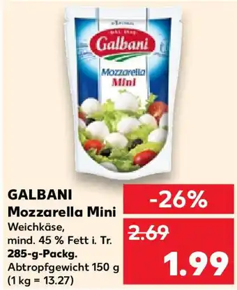 Kaufland GALBANI Mozzarella Mini 285 g Packg. Angebot