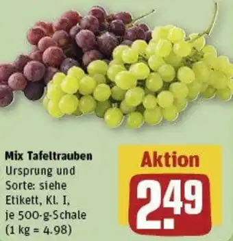 REWE Mix Tafeltrauben 500 g Schale Angebot