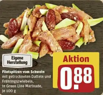 REWE Filetspitzen vom Schwein 100g Angebot