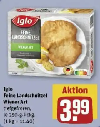 REWE Iglo FEINE LANDSCHNITZEL WIENER ART 350g Pckg Angebot