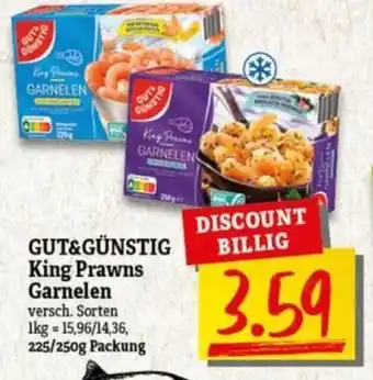 NP Discount GUT&GÜNSTIG King Prawns Garnelen 225/250g Packung Angebot