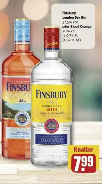 REWE Finsbury London Dry Gin oder Blood Orange 0,7 Fl Angebot