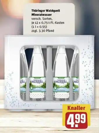 REWE Thüringer Waldquell Mineralwasser 12 x 0,75 FL Angebot