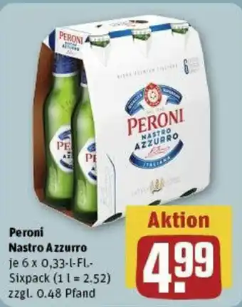 REWE Peroni Nastro Azzurro  6 x 0,33-1-FL Angebot