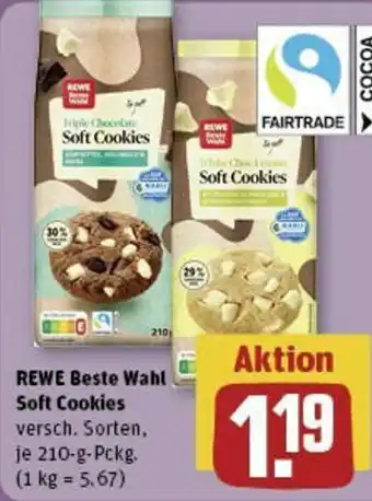 REWE REWE Beste Wahl Soft Cookies 210g Pckg Angebot