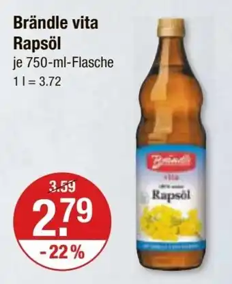 V Markt Brändle vita Rapsöl je 750-ml-Flasche Angebot