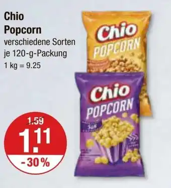 V Markt Chio Popcorn verschiedene Sorten je 120-g-Packung Angebot