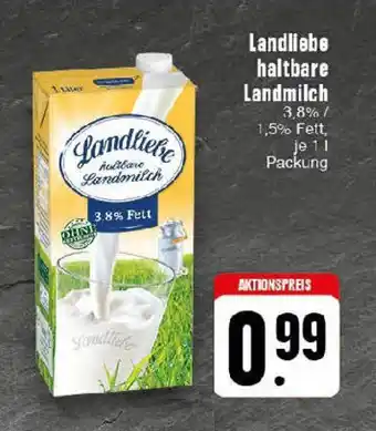 Edeka Landliebe haltbare Landmilch 1 l Packung Angebot