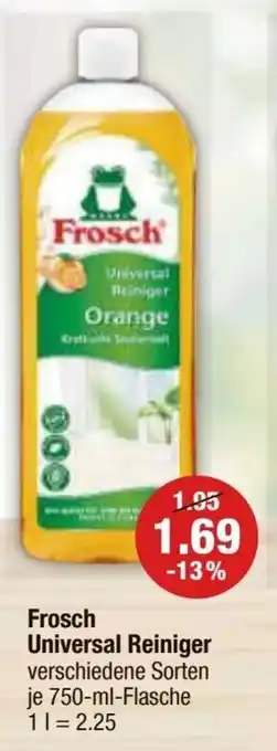 V Markt Frosch Universal Reiniger verschiedene Sorten je 750-ml-Flasche Angebot