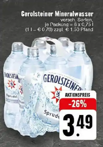 Edeka Gerolsteiner Mineralwasser 6 x 0,75 l Angebot